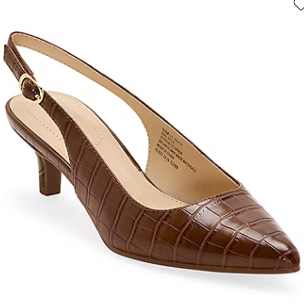 NEW Liz Claiborne Keith Pointed Toe Slingback Kitten Heels 6.5